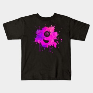 Pink Monster with One Eye Paint Splat Kids T-Shirt